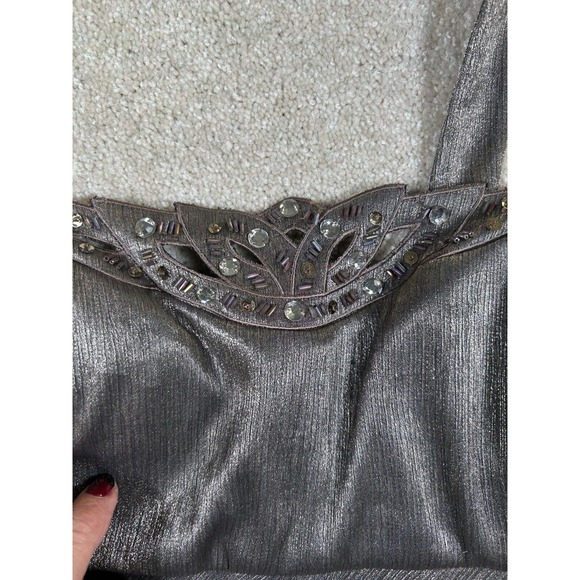 Ignite Evenings By Carol Lin Size 16 Gray Ruffles Layers Vintage Jacket - Picture 5 of 16